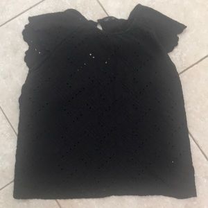 Lucky Brand Keyhole Open Back Black Shirt, XL